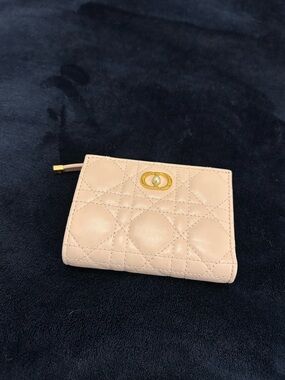 Christian Dior Quilted Leather with pearl Wallet - pink